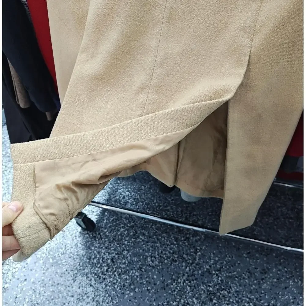 Forever 21 Au Revoir Overcoat Longline Car Coat Neutral Tan Single Breasted‎ - Picture 12 of 12